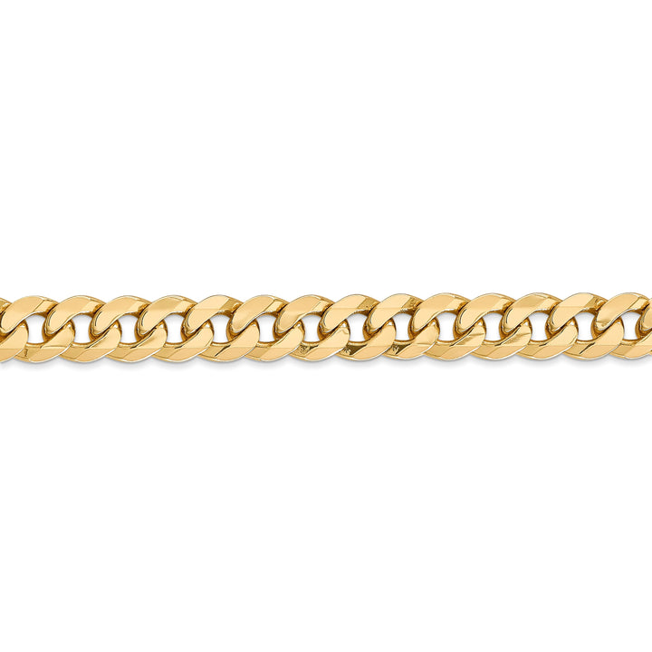 14k Yellow Gold 8.00mm Flat Beveled Curb Chain