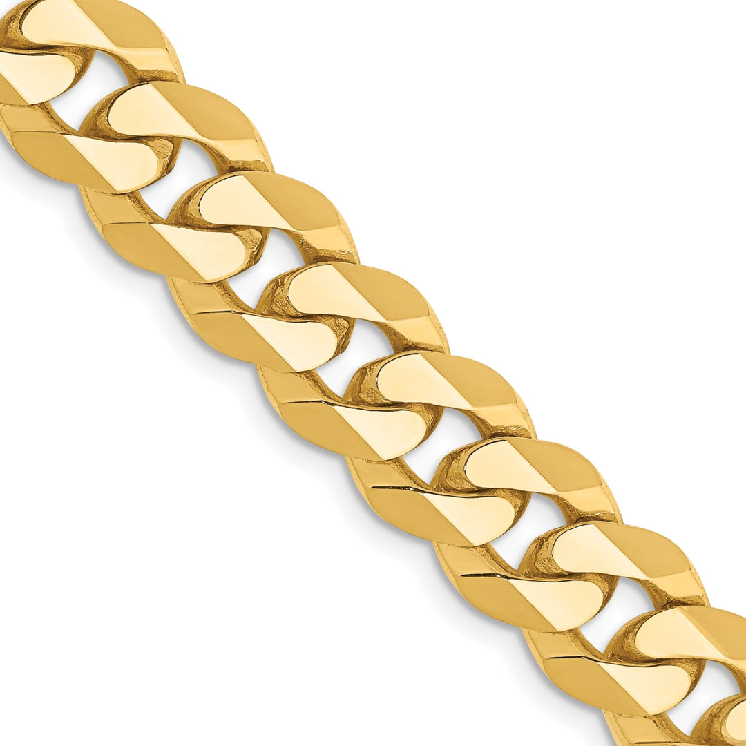 14k Yellow Gold 9.50mm Flat Beveled Curb Chain