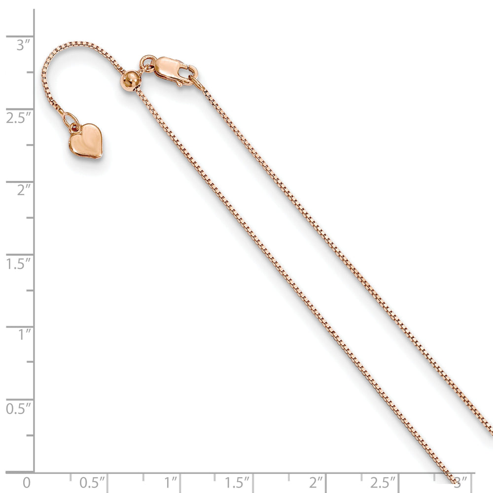 Silver .85 mm Rose Gold Adjustable Box Chain