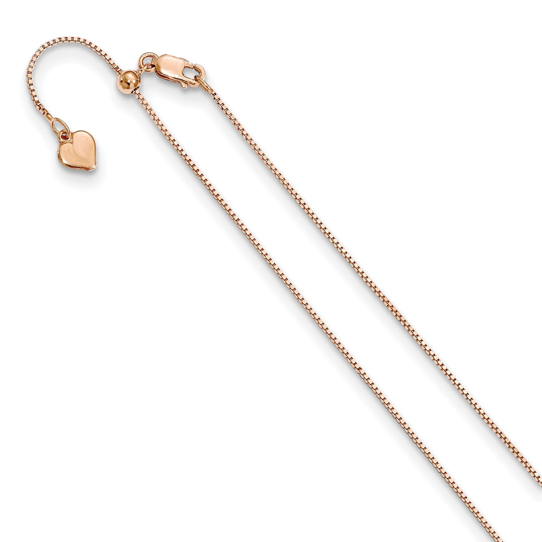 Silver .85 mm Rose Gold Adjustable Box Chain