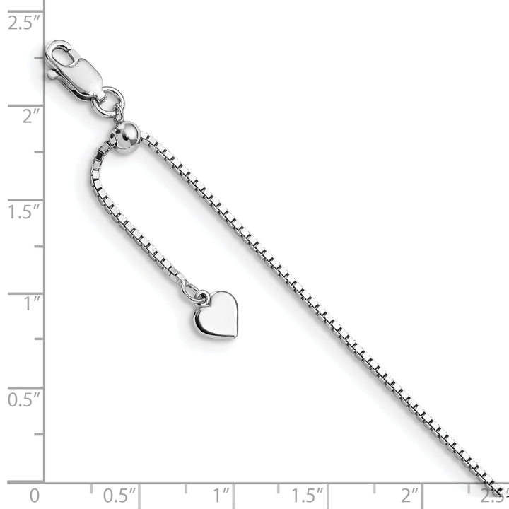 Sterling Silver 11in Adjustable Box Chain