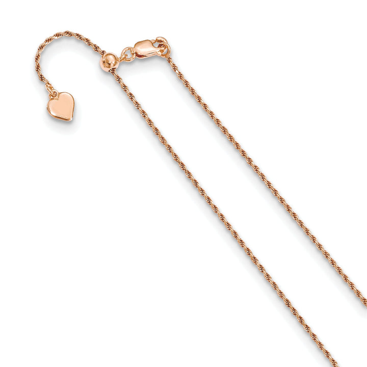 Silver 1.2 mm Rose Gold Adjustable Rope Chain