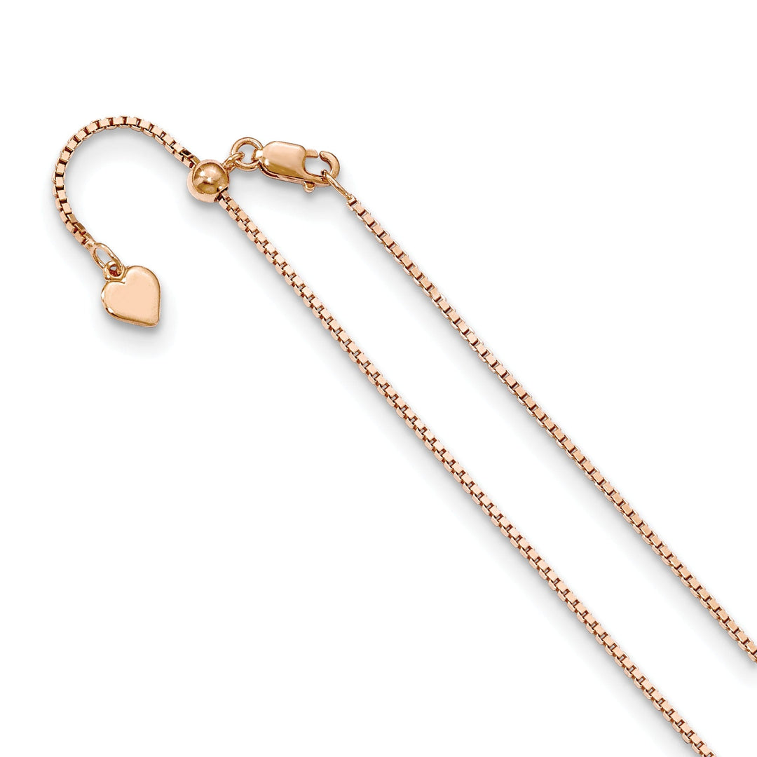 Silver 1.1 mm Rose Gold Adjustable Box Chain