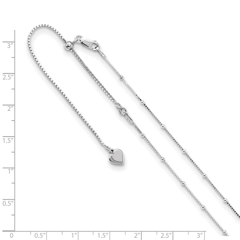 Silver 1.5 mm Beaded Adjustable Box Chain