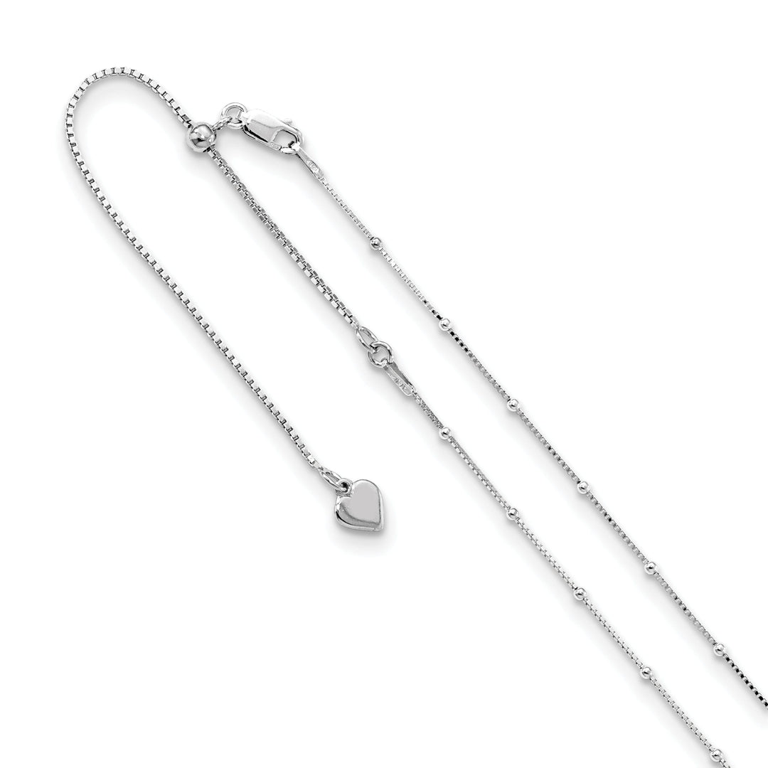 Silver 1.5 mm Beaded Adjustable Box Chain