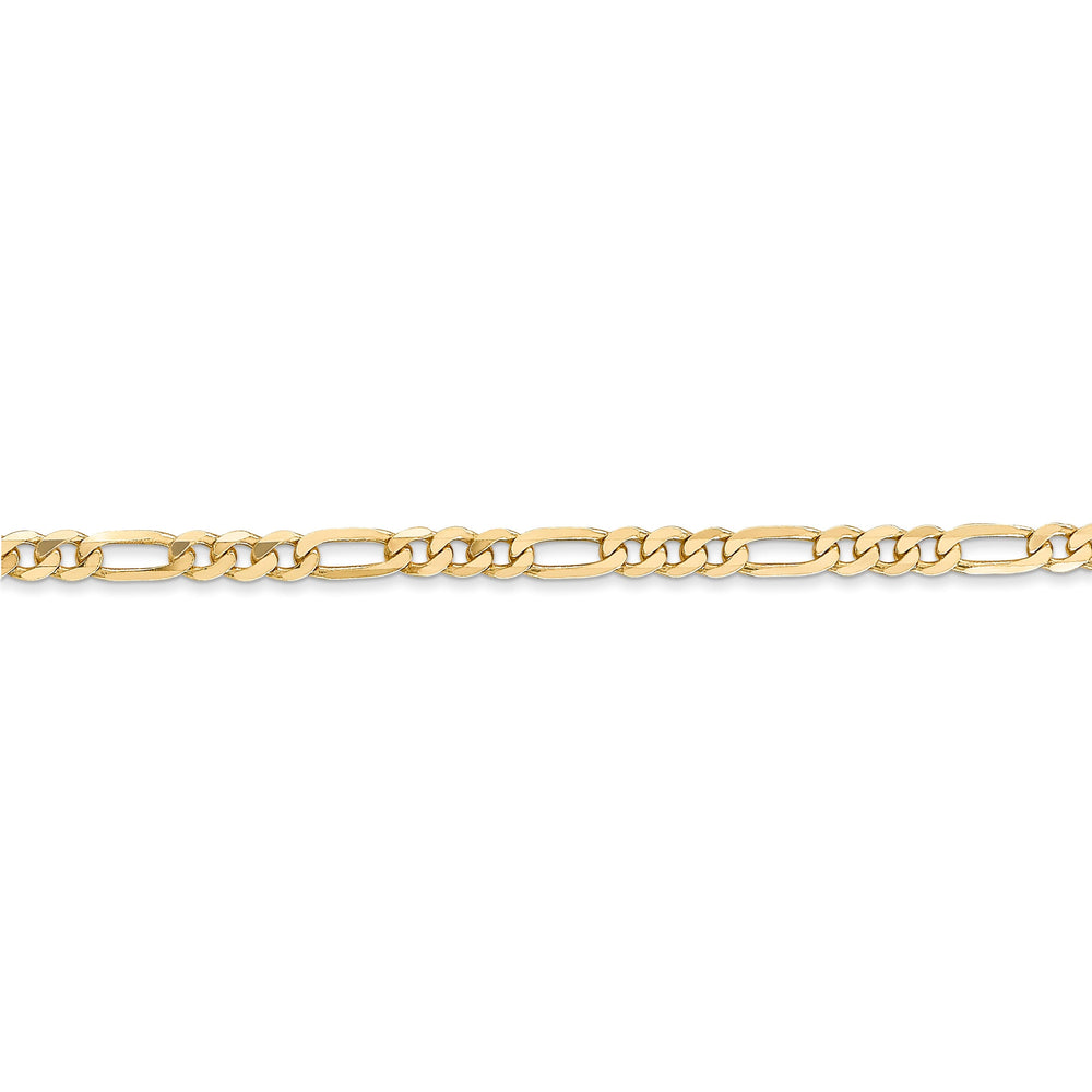 14k Yellow Gold 3.25-mm Flat Solid Figaro Chain