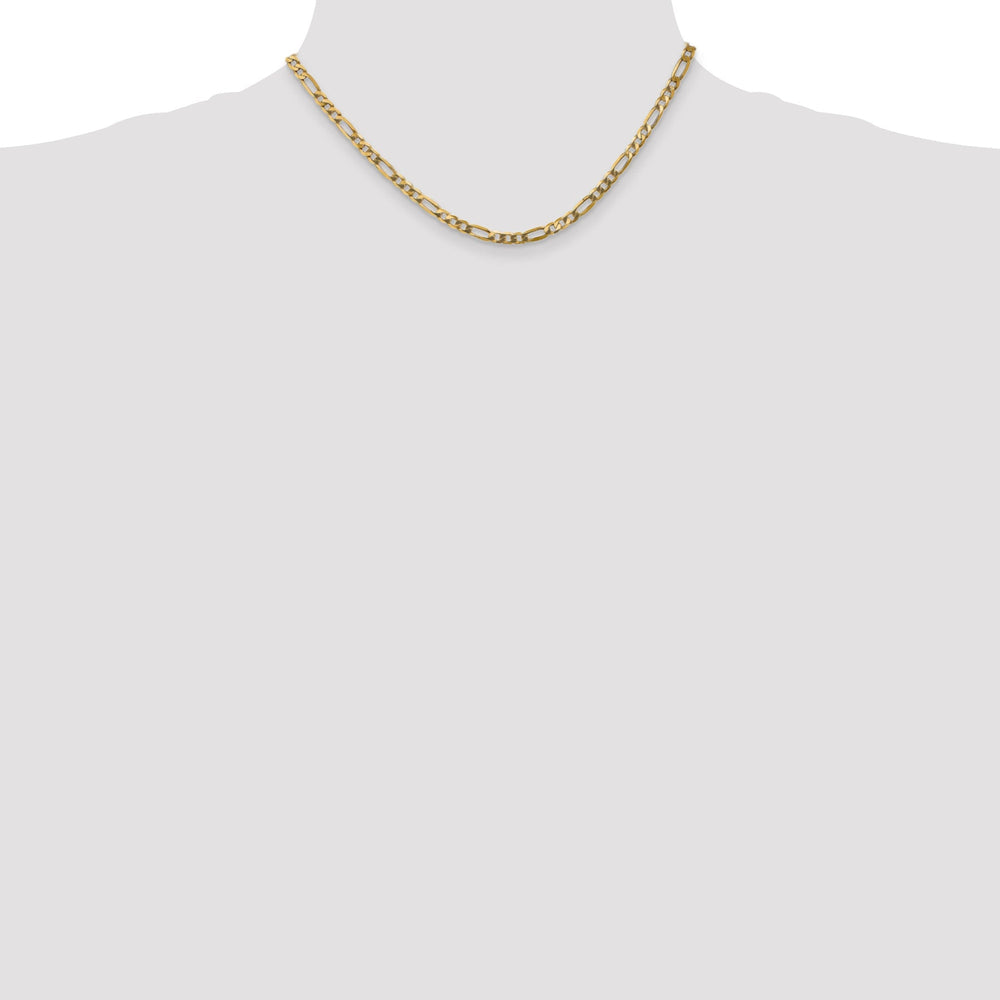 14k Yellow Gold 4.00-mm Flat Solid Figaro Chain