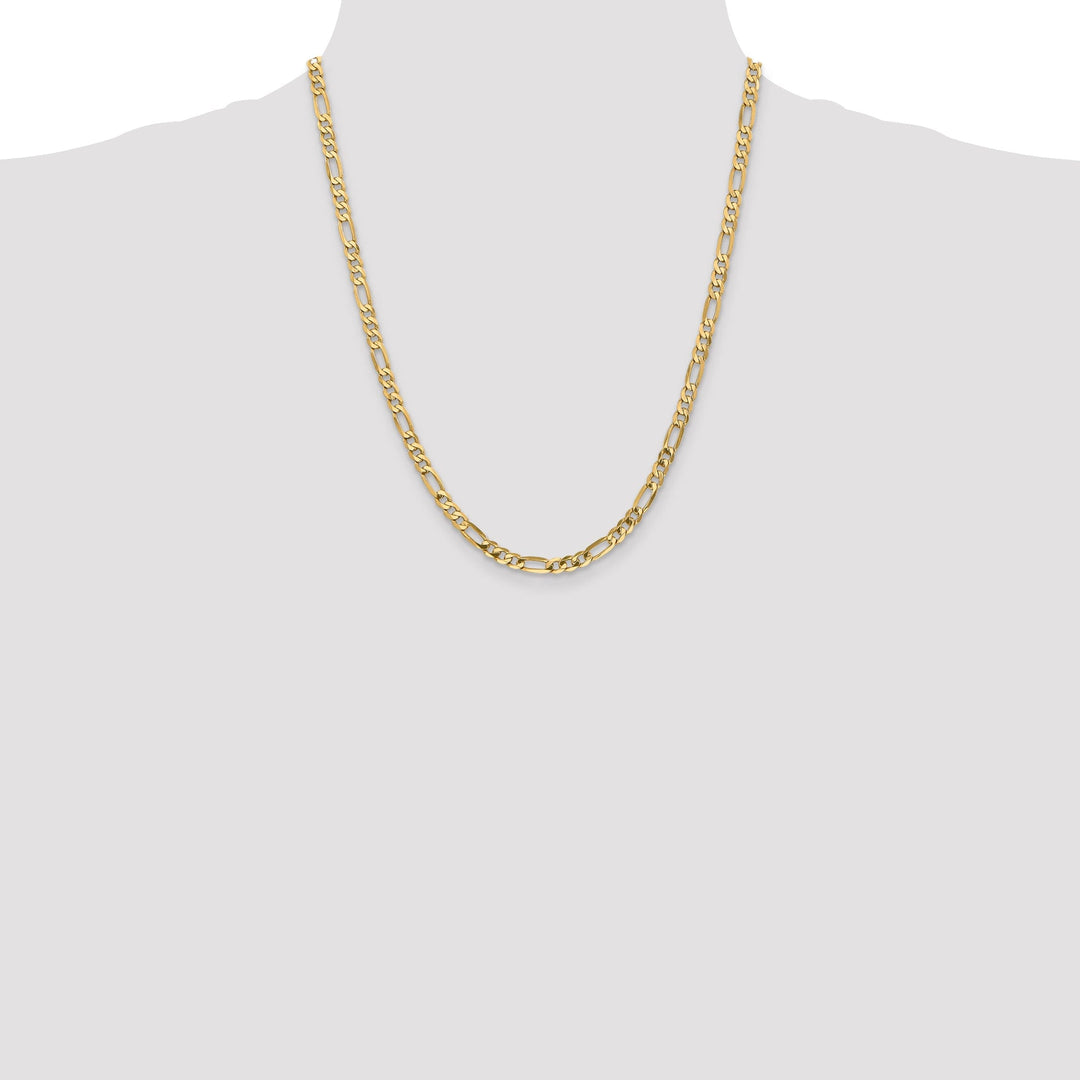 14k Yellow Gold 4.75-mm Flat Solid Figaro Chain