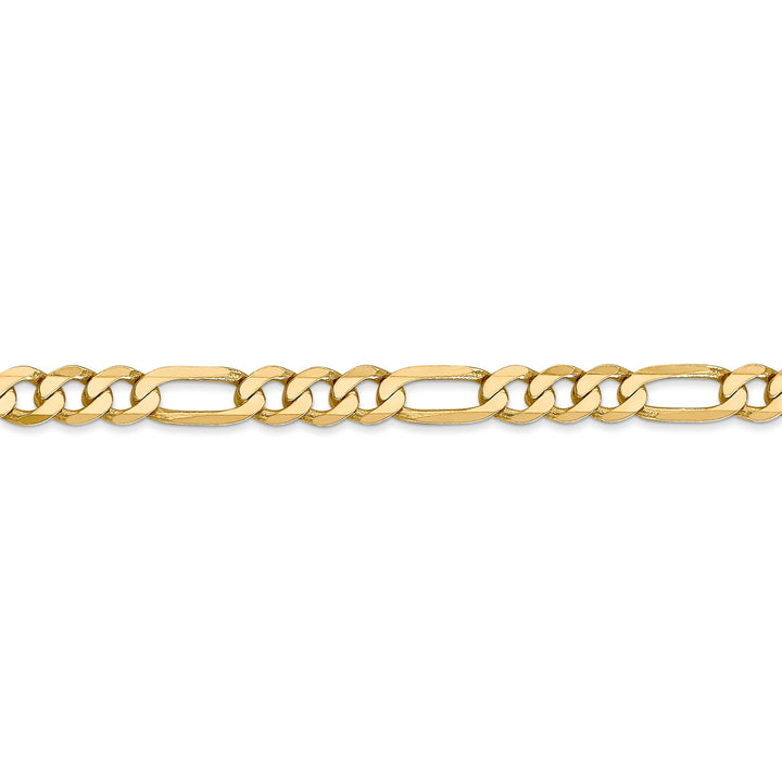 14k Yellow Gold 5.25-mm Flat Solid Figaro Chain