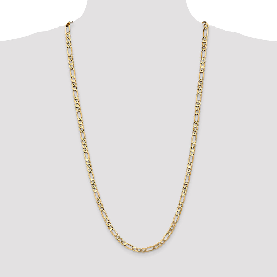 14k Yellow Gold 5.25-mm Flat Solid Figaro Chain