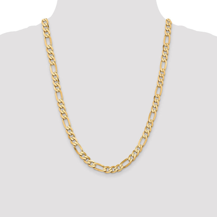 14k Yellow Gold 7.50-mm Flat Solid Figaro Chain