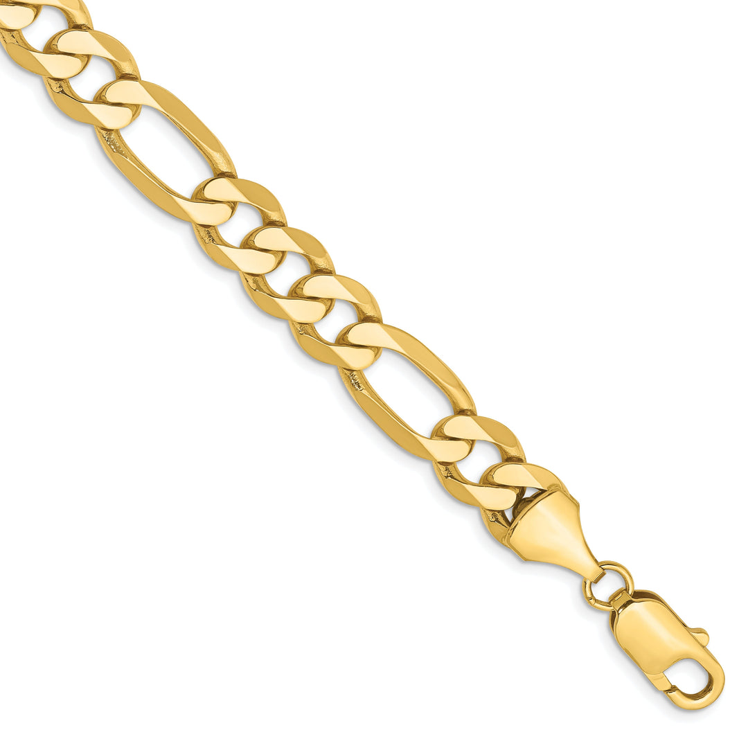 14k Yellow Gold 8.75-mm Flat Solid Figaro Chain