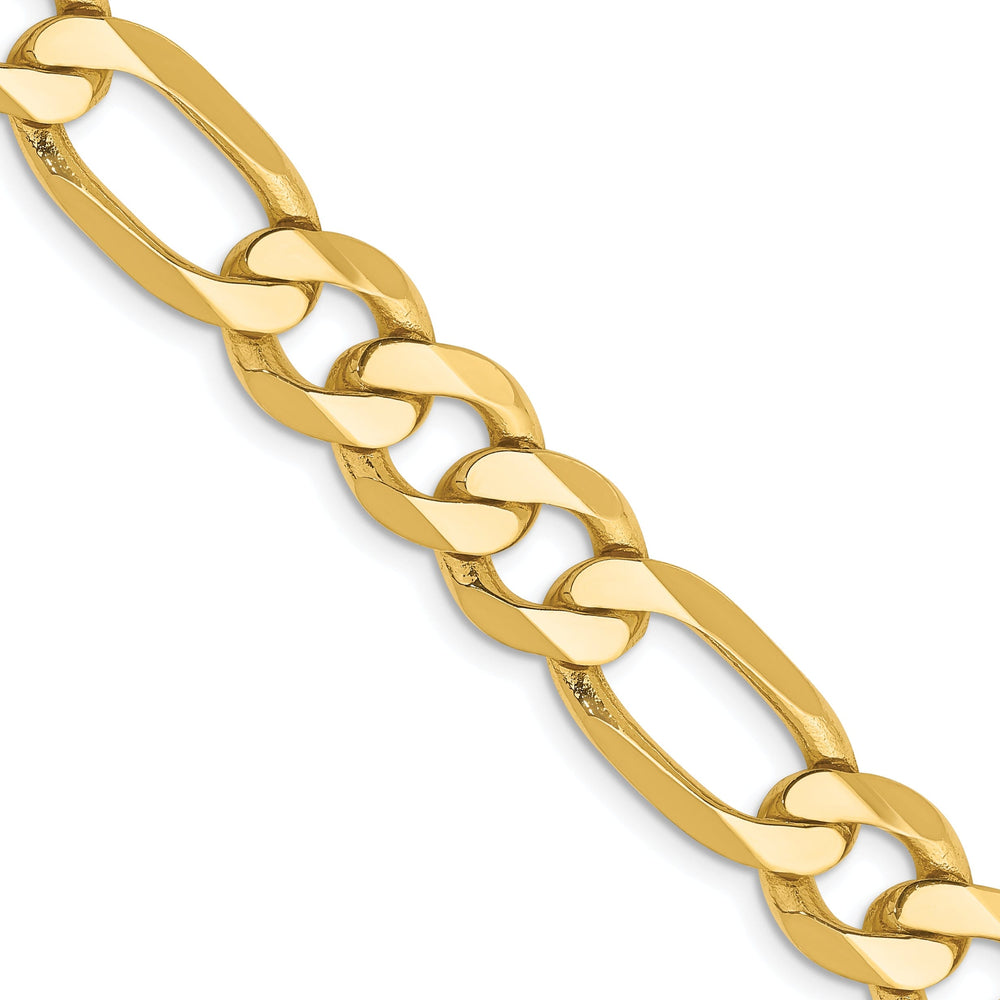 14k Yellow Gold 8.75-mm Flat Solid Figaro Chain