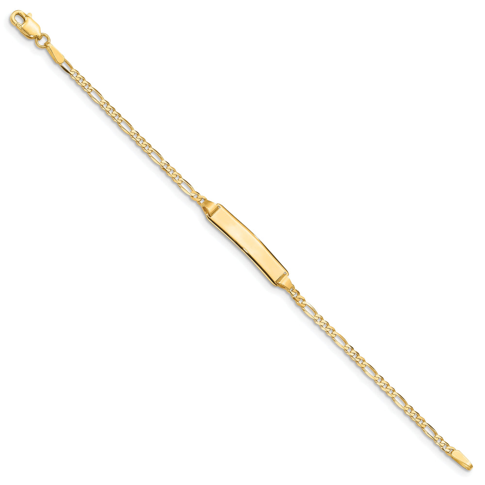 14K Yellow Gold Baby ID Figaro Link Bracelet