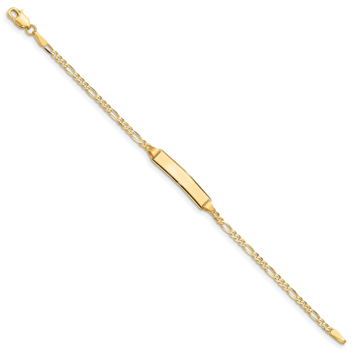 14K Yellow Gold Baby ID Figaro Link Bracelet