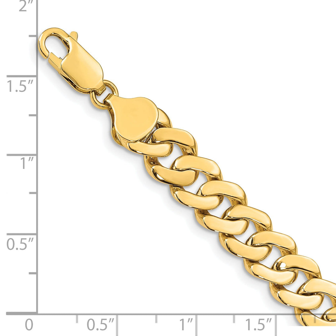 14k Yellow Gold 8.50-mm Fancy Curb Link Chain