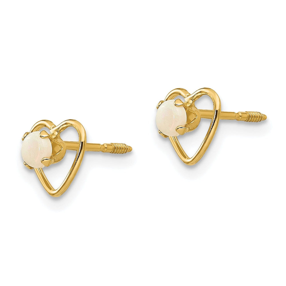 14k Yellow Gold Madi K Opal Birthstone Earrings