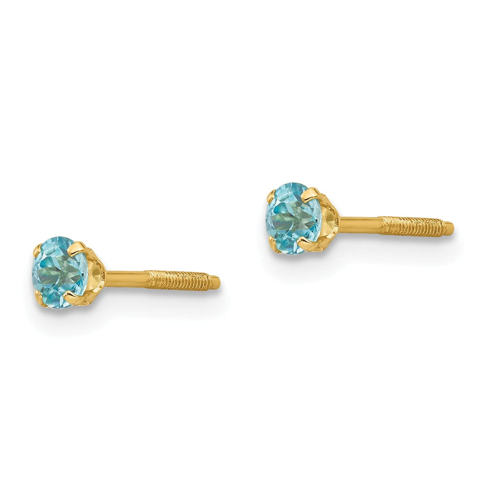 14k Yellow Gold Madi K Blue Zircon Earrings
