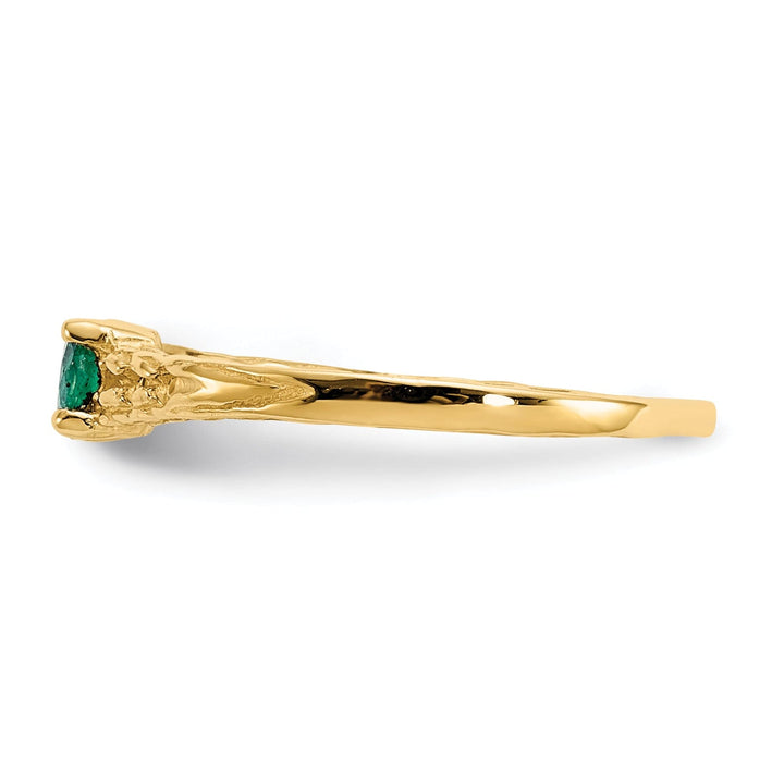 14k Yellow Gold Emerald Birthstone Baby Ring