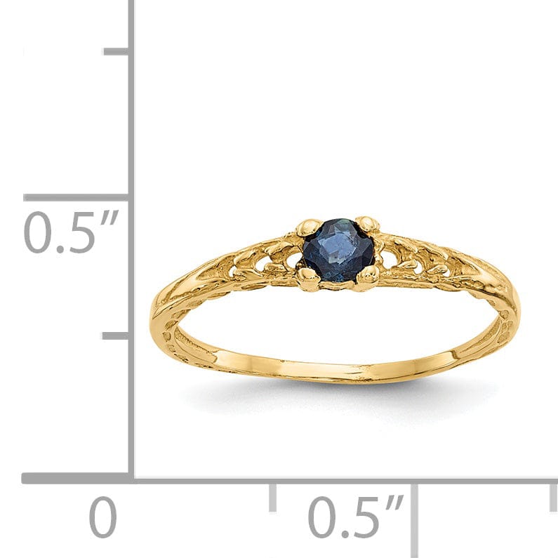 14k Yellow Gold Sapphire Birthstone Baby Ring