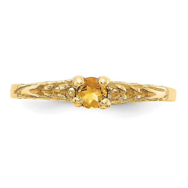 14k Yellow Gold Citrine Birthstone Baby Ring