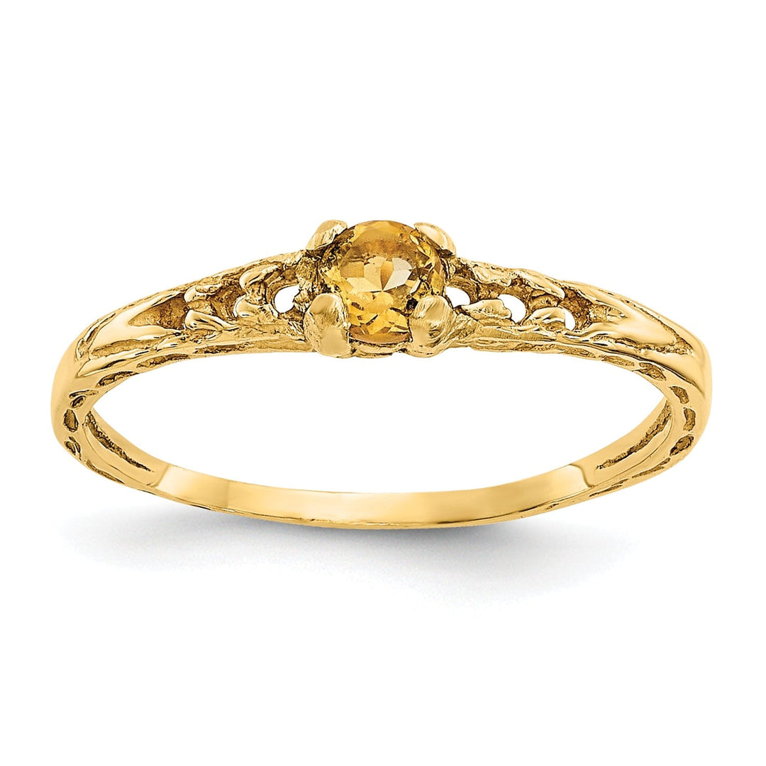 14k Yellow Gold Citrine Birthstone Baby Ring