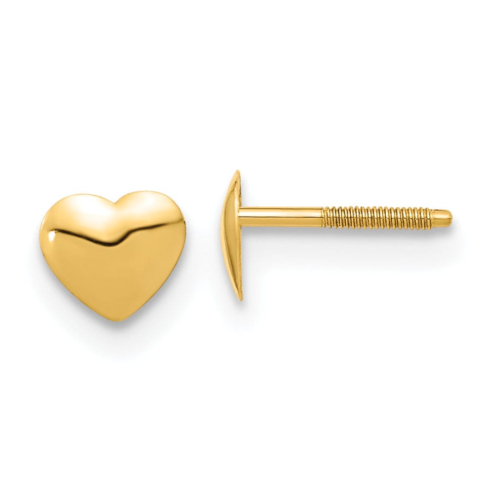 14k Yellow Gold Madi K Heart Screwback Earrings