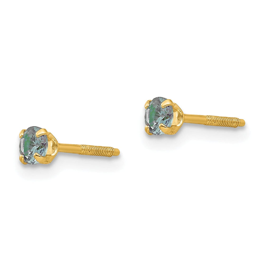 14k Yellow Gold Alexandrite Birthstone Earrings