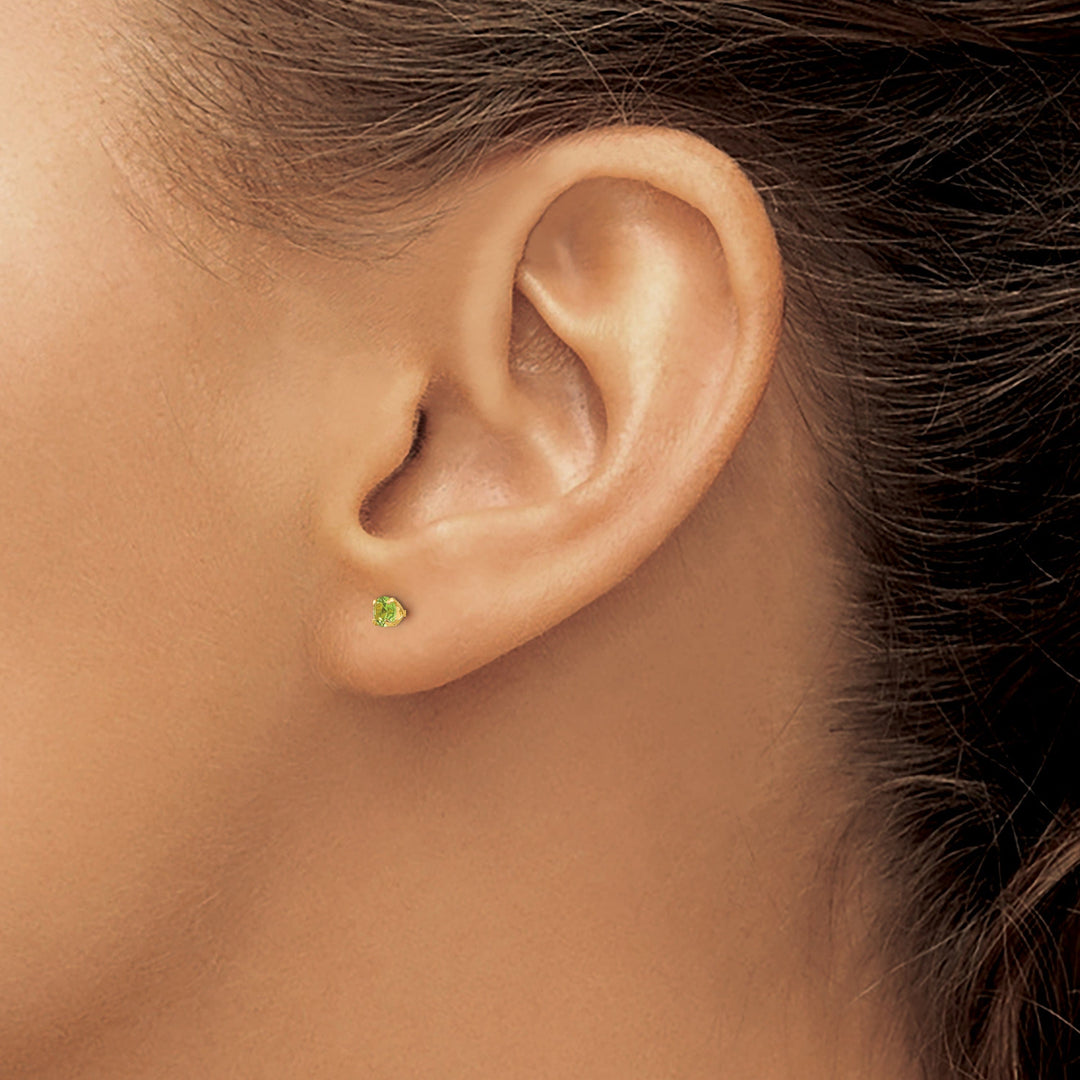 14k Yellow Gold Synthetic Peridot Earrings