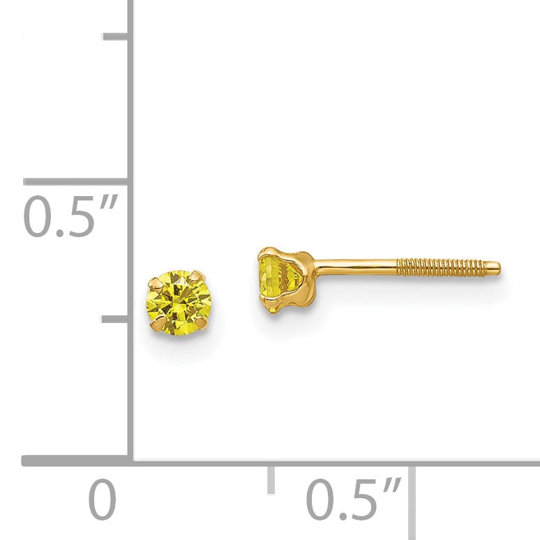 14k Yellow Gold Synthetic Citrine Earrings