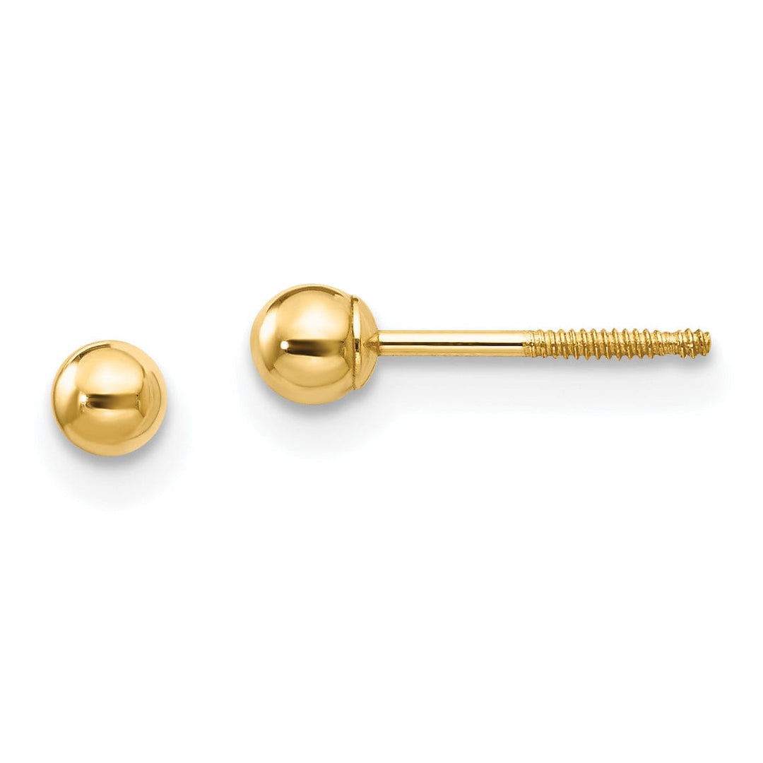 14k Yellow Gold Madi K Ball Screwback Earrings