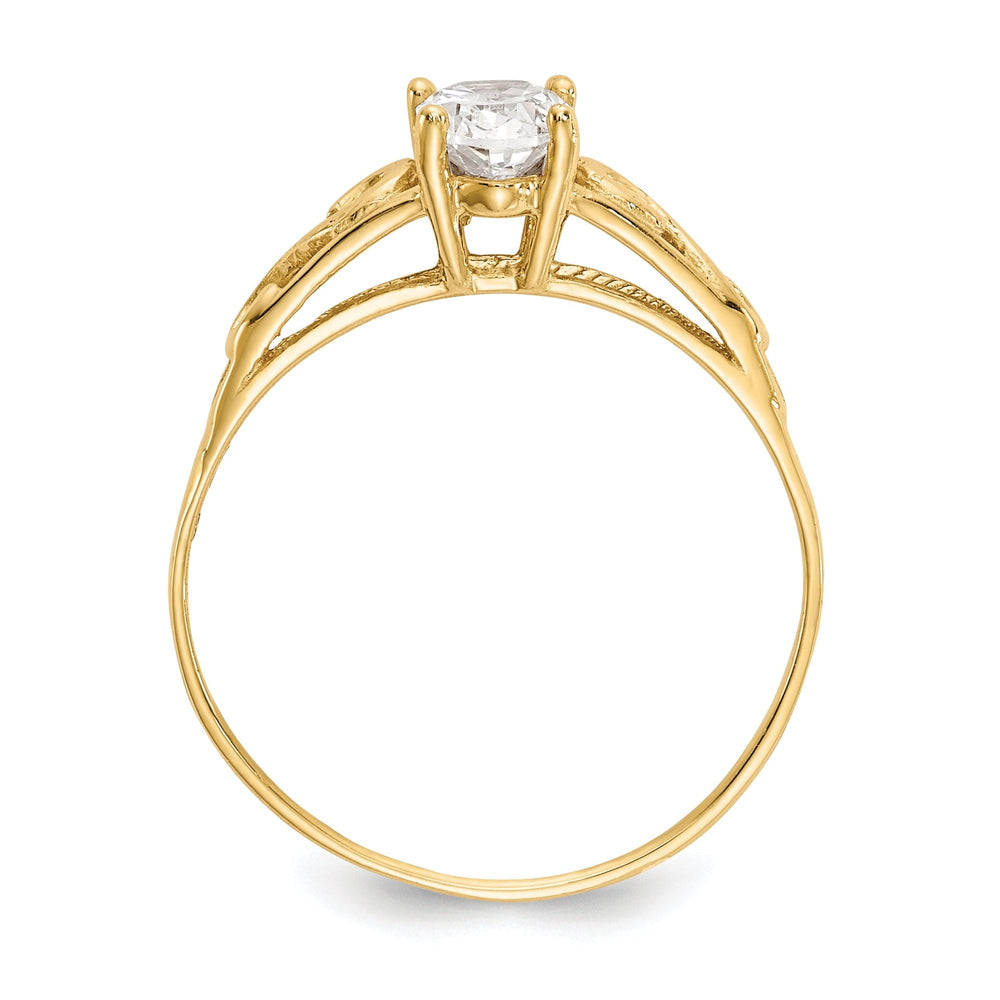 14k Yellow Gold White Spinel Ring