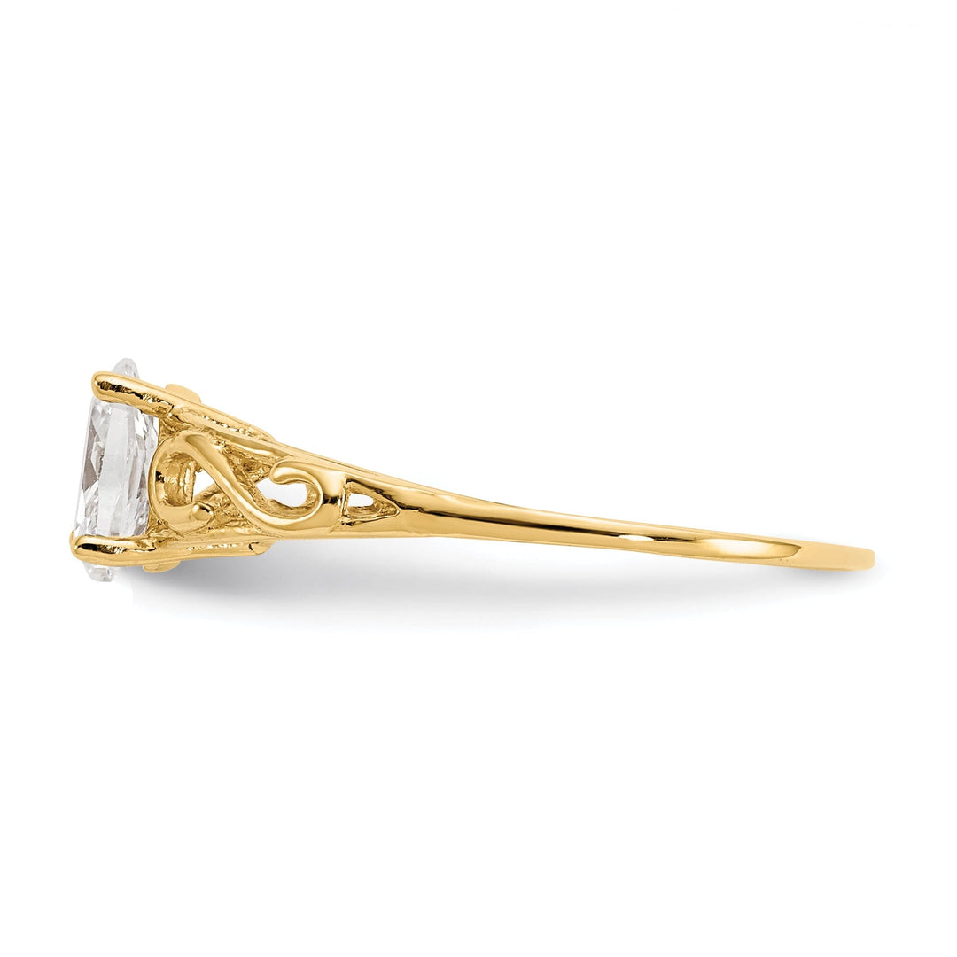 14k Yellow Gold White Spinel Ring