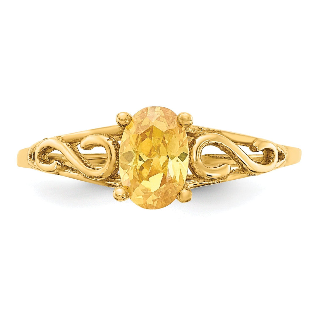 14k Yellow Gold Synthetic Citrine Ring