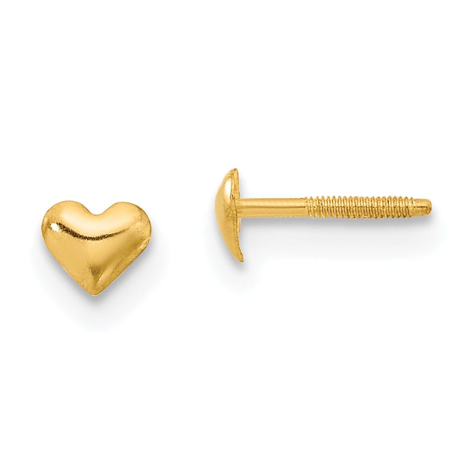 14k Yellow Gold Madi K Heart Post Earrings