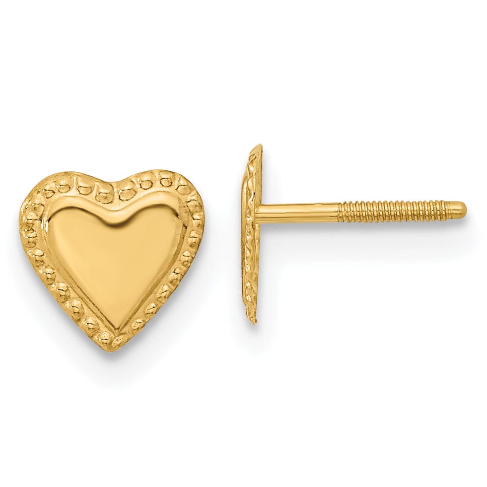 14k Yellow Gold Madi K Heart Post Earrings