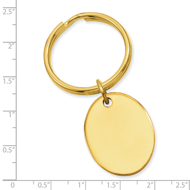 Gold Plated Polished Oval Key Ring