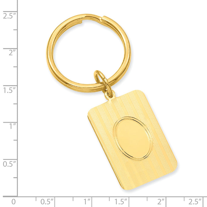Gold Plated Horizontal Lines Key Ring