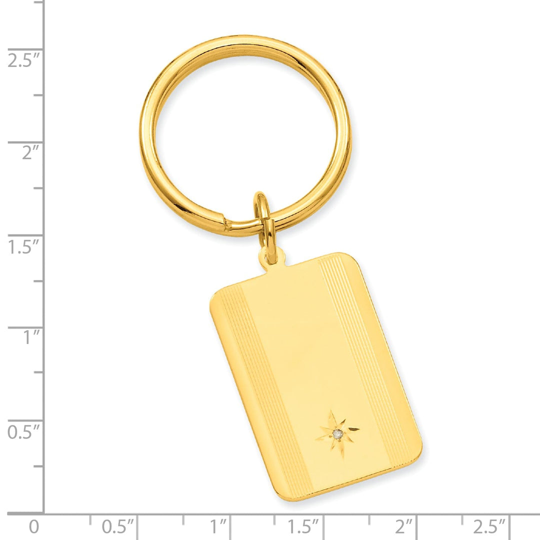 Gold Plated Star Cut Diamond Key Ring