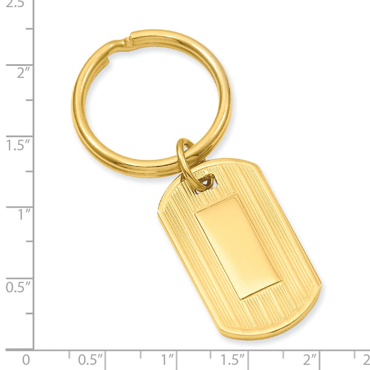 Gold Plated Etched Lines Key Ring