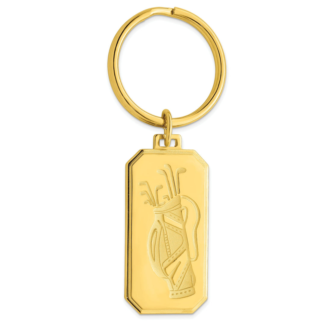 Gold Plated Golf Bag Key Ring