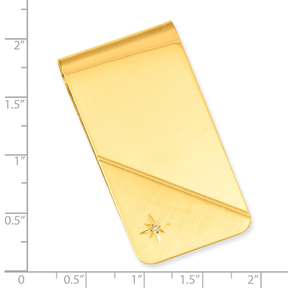 Gold Plated Star Cut Diamond Money Clip
