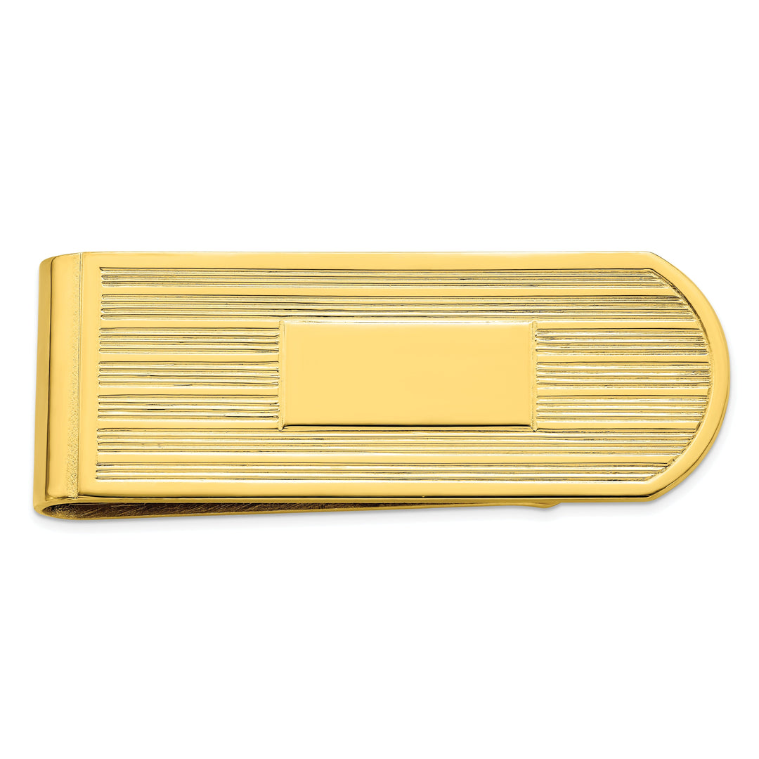 Gold Plated Etched Lines Money Clip
