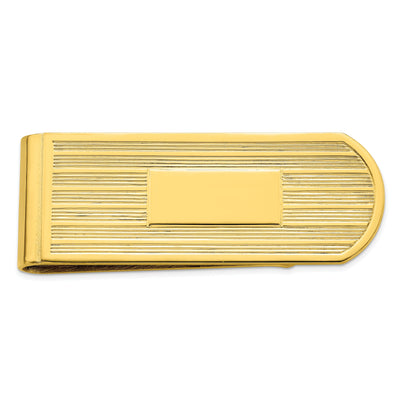 Gold Plated Etched Lines Money Clip