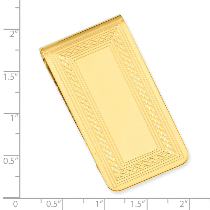 Gold Plated Patterned Border Money Clip