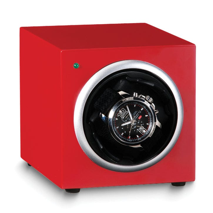 Red Faux Leather Single Turntable Watch Winder