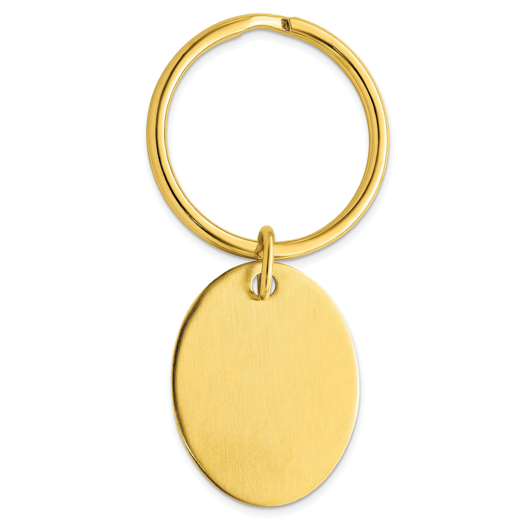 Gold Plated Satin Oval Key Ring