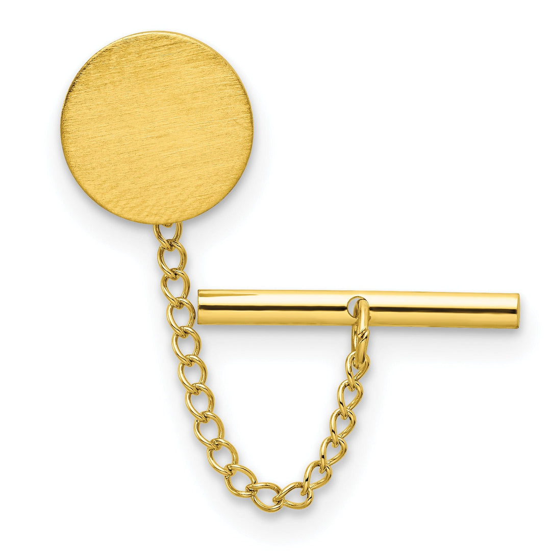 Gold Plated Round Satin Tie Tac