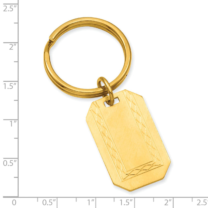 Gold Plated With Engraveable Area Key Ring