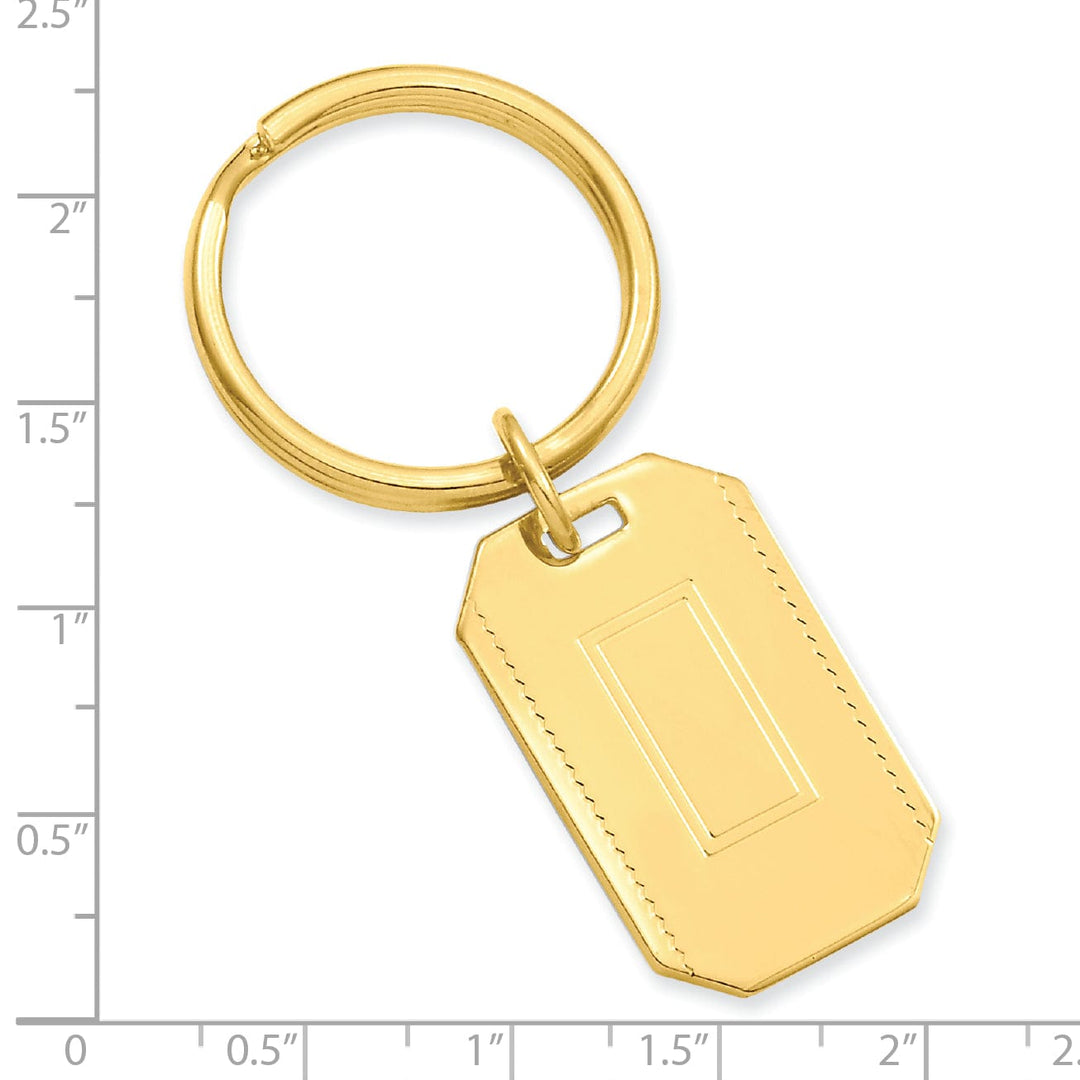 Gold Plated with Engraveable Area Key Ring